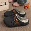 Chinelos de Algodão Impermeáveis Birkenstock Femininos Outono Inverno 2026 Novo Estilo Roupa de Casa Roupa para Exterior Sola Grossa Antiderrapante Quente Chinelos de Algodão Peludo Femininos