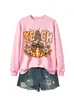Amazon eBay loja independente moda versátil confortável feminina ensinar estampa de leopardo abóbora gola redonda manga longa moletom