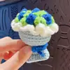 Chaveiro Pingente Buquê de Flores de Lã Tricotado à Mão Casal Mochila Escolar Chaveiro Pingente Presente de Dia dos Namorados