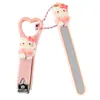 Cortauñas de gatito lindo de dibujos animados Lima de uñas portátil Set de cortauñas Estilo girly Removedor de cutículas Tijeras de uñas portátiles
