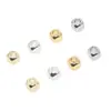 Contas Quadradas de Cobre com Cantos Arredondados Galvanização a Ouro Real Contas Espaçadoras para Joias DIY Contas Espaçadoras Chanfradas Contas com Furo Grande Pulseira Colar Contas Soltas