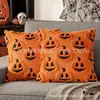 Capa de Almofada Popular de Abóbora Fantasma de Halloween, Capa de Almofada de Pelúcia 3D, Capa de Almofada Lombar para Sofá de Sala de Estar