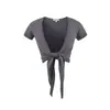 Estilo Deseo Puro Chica Picante Cardigan Fruncido de Encaje con Cordones Manga Corta Chaqueta Exterior Corta de Empalme Nueva de Primavera Top para Mujer