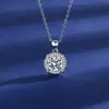 Xiaohongshu Kuaishou Douyin Celebridad de Internet Transmisión en Vivo Collar Chapado en Plata Piedra de Alto Carbono Diamante Cuadrado Gota de Agua Forma de Pera Colgante Femenino Venta al por Mayor