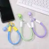Chaveiro de Alça de Celular Estrela Macaron, Cordão Trançado de Pulso Anti-Perda, Porta-Celular e Chaves Universal Multicor