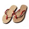 Wolf de Beijiang Verano Lino Natural Pareja Estilo Harajuku Tanga Cuadros Ligero Espuma Dura Base Chanclas de Playa Fresco