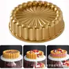 Molde para Pastel Hueco de Aluminio Fundido Ciclón Calabaza Corolla Forma de Corazón Rosa Engrosado de 10 Pulgadas Molde para Hornear Antiadherente por Ambos Lados