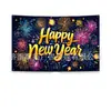 Telón de Fondo Nuevo Año 2027 Transfronterizo Tela Europea y Americana Fiesta de Nochevieja Tema Tela Colgante Celebración Festiva Feliz Año Nuevo