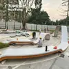 Banqueta Combinada com Vaso de Formato Irregular em GRC, Banco de Concreto para Praça Pública, Fabricante de Cadeiras Modulares de Lazer para Paisagismo