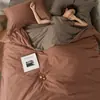 Juego de Ropa de Cama 100% Algodón Clase A Juego de Cuatro Piezas Sábana de Cama Completamente de Algodón Funda de Edredón Tacto de Alta Gama Algodón de Fibra Larga Textiles para el Hogar Juego de Tres Piezas para Estudiantes