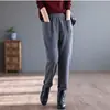 Liquidación Otoño e Invierno Nuevos Pantalones Deportivos Casuales Retro para Mujer Cintura Elástica Bolsillo Grande Pantalones Harem Pantalones Versátiles Mujer