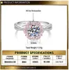 Anillo de Plata de Ley 925 Estilo Princesa para Mujer, Transmisión en Vivo en Douyin, Anillo de Diamante Moissanita Flor Retorcida de 1 Quilate, Venta al por Mayor