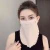 Mascarilla de Hielo de Seda con Protección Solar para Mujer, Protección UV Facial Completa de Verano, Máscara de Protección para Cuello para Golf al Aire Libre, Ciclismo, Velo Protector Solar
