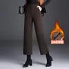 Chinese Style Mom Straight Wide-Leg Pants Women 2026 Autumn/Winter New Plus Velvet Thickened Cropped Pants Stylish Versatile Casual Pants