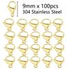 Acero Inoxidable Chapado en Oro al Vacío de 18k Hebilla de Langosta DIY Joyería Hecha a Mano Hebilla de Conexión Accesorios Hebilla para Collar de Acero de Titanio Hebilla para Pulsera