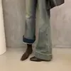 Primer Encuentro Ji Diseño Sensación Nicho Tacón Grueso Bota Corta Otoño/Invierno Nueva Francesa Adelgazante Bota y Bota Color Nude Bota Corta Retro Bota para Mujer