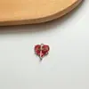 Accesorios para Joyería DIY Chapado en Cobre K Oro Alta Retención de Color Microincrustado Circonita Pendientes Colgantes de Corazón Seis Colores Pendientes Colgante