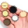 Diámetro Interior 18mm Piedra del Tiempo Flor Redonda Base Accesorios de Joyería DIY de Aleación Colgante Decorativo C78