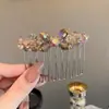 Peine de Encaje de Cristal Estilo Hada para Mujer, Decoración para el Cabello para la Parte Trasera de la Cabeza, Colección de Pinzas de Pelo de Lujo Moda Nupcial Estilo Coreano