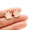 Joias de moda em aço inoxidável ins transfronteiriças simples fofas pata de urso pegadas de animais garras de gato brincos mini joias de orelha