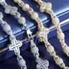 Cadena de Cuentas Hip-Hop Transfronteriza Europea y Americana Collar de Cuatro Hojas Joyería Plata S925 de Alta Gama Moissanita Collar para Hombre