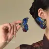 Individuo AmbiciosoMariposa Azul NieblaMariposa Azul Vintage Bordada Pendientes de Mariposa Pendientes de Estilo Étnico Elegantes Accesorios para Orejas