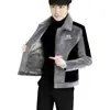 Jaqueta Cardigan Masculina de Lã de Cordeiro e Fleece Espessado Quente Nova Outono/Inverno 2024, Item Popular de Comércio Exterior