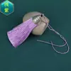 Hermoso pequeño pez boca borla borla hilo de poliéster tapa plana vertical borla pequeña bolsa colgante pequeño regalo