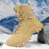 Otoño Invierno Talla Grande 47 Calzado de Senderismo de Caña Alta Cálido para Exteriores Botas Cortas Tácticas de Senderismo para Acampada en la Naturaleza Transfronterizas para Hombre