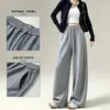 Pantalones de Chándal Gruesos de Estrella de Cinco Puntas Pantalones de Pierna Ancha para Mujer Otoño Invierno Caída Suave Pegajoso Adelgazantes Pierna Recta Perezosa Pantalones de Arroz Pegajoso