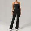 Body Deportivo de Yoga Halter Levantamiento de Glúteos Estilo Europeo y Americano Casual Micro-Acampanado Secado Rápido Cintura Ceñida Ropa para Correr, Fitness, Tenis