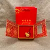 Pingente de Cabacinha Oca Banhado a Ouro, Pingente Esculpido Estilo Étnico, Colar da Sorte e Prosperidade, um Presente Criativo e Requintado para Amigos