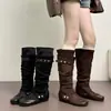 Primer Encuentro Temporada Aumento de Altura Botas Largas Elásticas Adelgazantes Mujer 2026 Otoño Nuevo Estilo Moda Uso de Dos Maneras Botas Plegables No por Encima de la Rodilla