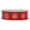 Nuevo Estilo Navideño Cinta de Terciopelo Bronceada con Copos de Nieve Material de Decoración para Regalo de Navidad Cinta para el Cabello de Terciopelo Mate
