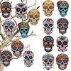 Etiqueta colgante decorativa de madera para fiesta mexicana del Día de Muertos transfronteriza, colgante de calavera, calavera colgante de decoración de Halloween