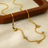 Colar Corrente Cobra Plana de Aço Inoxidável com Pingente de Franja de Strass Transfronteiriço, Banhado a Ouro 18K, Joia Acessório de Luxo Leve de Alta Qualidade para Mulheres