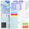Cuaderno de Hojas Sueltas Transfronterizo con Patrón de Mármol PU, Carpeta de 6 Agujeros para Computadora, Efectivo, Presupuesto, Planificador de Hojas Sueltas A6