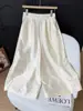 2026 Nuevo Modelo Nuevo Estilo Chino Pantalones de Pierna Ancha Jacquard de Rayón Cintura Elástica Versátil Pantalones Casuales de Nueve Puntos