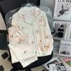 Pijama Mujer Comercio Exterior Voz Vibratoria Transmisión en Vivo Primavera y Otoño Seda de Hielo Manga Larga Pantalones Finos Coreano Ins Dormitorio Ropa de Exterior Pijama