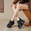 Primavera Nuevos Zapatos Blancos de Cuero Genuino con Aumento de Altura de 12 cm Zapatos de Plataforma de Fondo Grueso para Mujer Zapatos de Tacón Alto Pequeño Deportivos