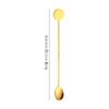Cuchara redonda para mezclar café de acero inoxidable 304 transfronteriza, cuchara de cóctel de mango largo, cuchara de postre redonda de marca, cuchara para hielo