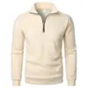 Sudadera casual de media cremallera con cuello alto, transfronteriza, moderna, simple, holgada, talla grande, sudadera de forro polar para hombre de Amazon