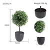 Planta Verde Artificial en Maceta de Plástico Bola de Hierba Artificial Verde en Maceta Decoración para Hogar Oficina Tienda Super Decoración