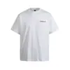 Nanxia Marca de Moda Estilo Americano Pesado Fio Duplo Estampa de Letras Manga Curta Camiseta Unissex Solta Simples Versátil Meia Manga