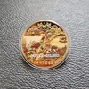 Diez Monedas de Oro Coloridas Transmitidas desde la Antigüedad, Artesanías de Metal, Monedas Pequeñas Decorativas, Pequeños Regalos para Eventos del Festival Qingming