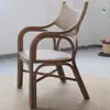 Silla individual de ratán indonesio estilo Mid-Century para sala de estar del hogar, silla de sofá, hotel y balcón de casa de huéspedes, silla de ocio