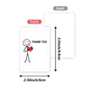36 Adesivos Stickman de Agradecimento, Stickman Desenhado à Mão Corações Vermelhos, Quente e Fofo, Expressam Visualmente Emoções, Cartões