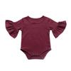 Ropa Infantil Mameluco de Manga de Campana para Bebé Estilo Europeo y Americano Mono para Niños Traje de Gateo Mono para Niñas Algodón Puro Manga Corta