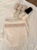 Falda Azul Pequeña F026 Costilla Sin Costuras Casi Invisible Cómoda Sencilla Color Sólido Transpirable Bragas Triángulo de Cintura Media para Niñas