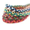 Cuerda Trenzada de Color de Fábrica 6mm Cuerda de Algodón Trenzada de Tres Hilos Pulsera Trenzada Retorcida Tricolor Cuerda Venta Directa de Fábrica Hecho a Mano DIY
